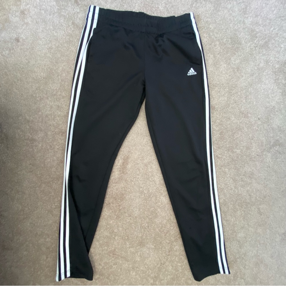 Women's Adidas 3 Stripe Track Pants, Climalite fabric, size M, EUC